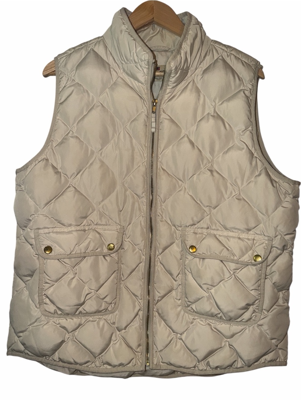 Woolrich Duck Down Quilted Puffer Vest Women’s XXL Preppy Countryside Cream